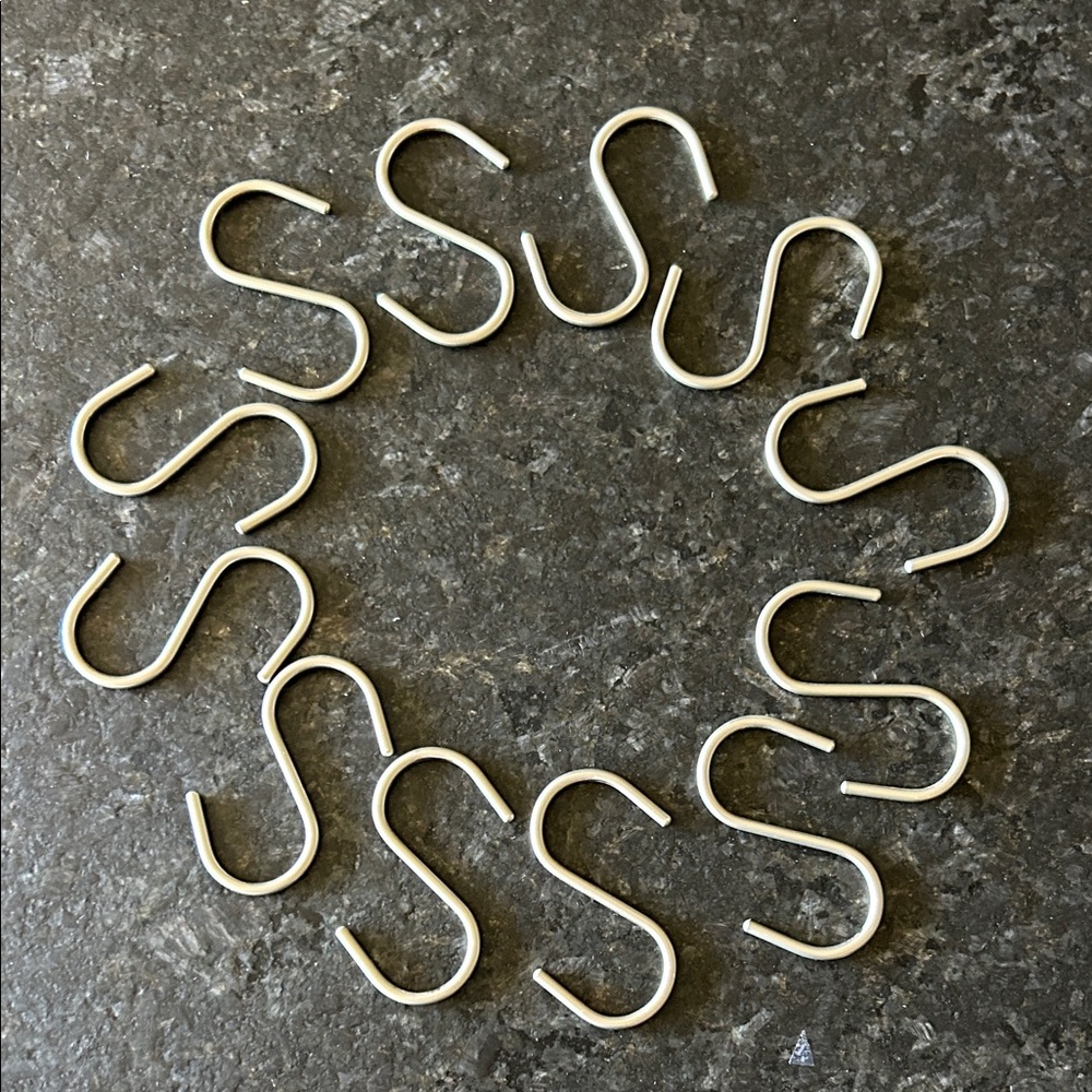 Elegant Silver Shower Curtain Hooks